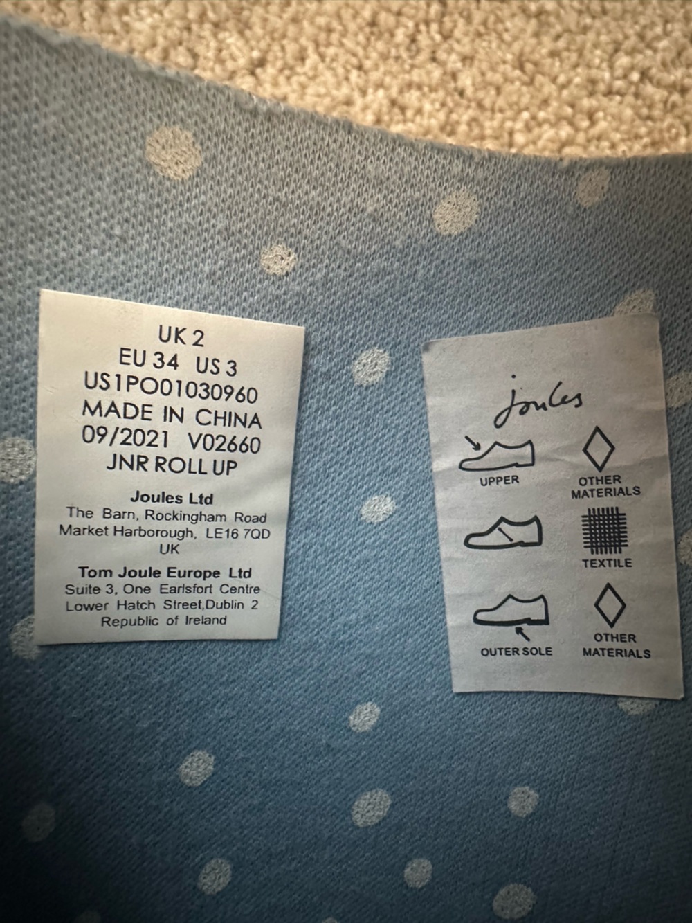 Joules Navy Unicorn Rain Boots with Polka Dot Lining - Picture 6 of 7